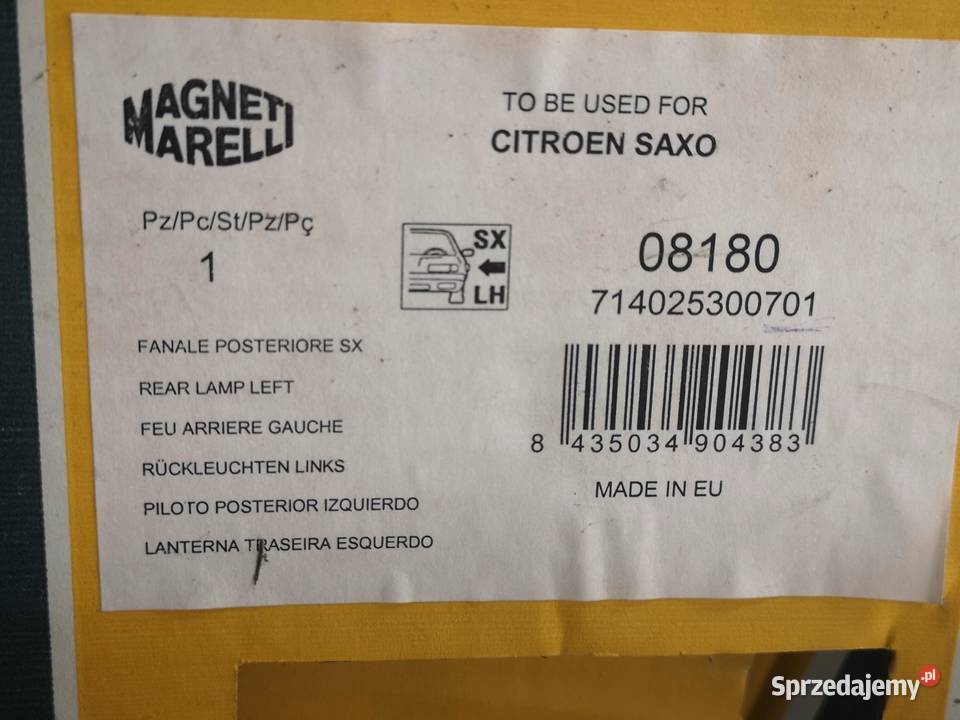 LAMPA LEWY TYŁ CITROEN SAXO S0 S1 19962003 sprzedam