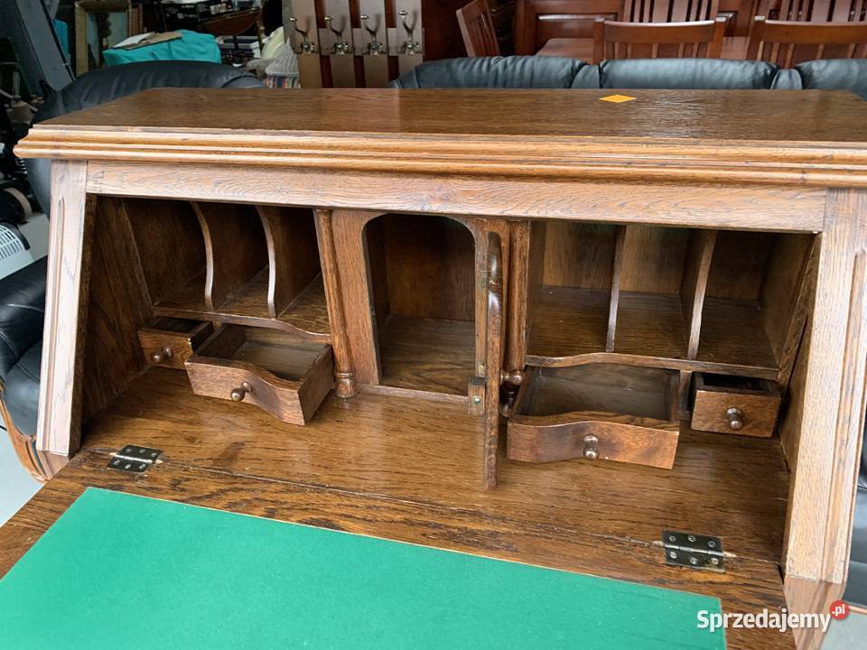 Ładne dębowe biurko sekretarzyk meble Sławoszewek