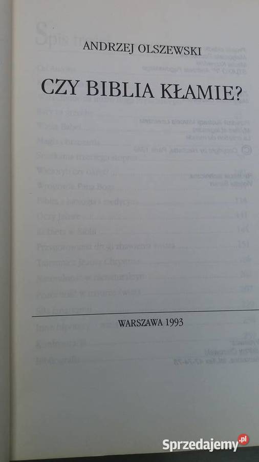 czy biblia kłamie Olszewski książki outlet Warszawa sprzedam