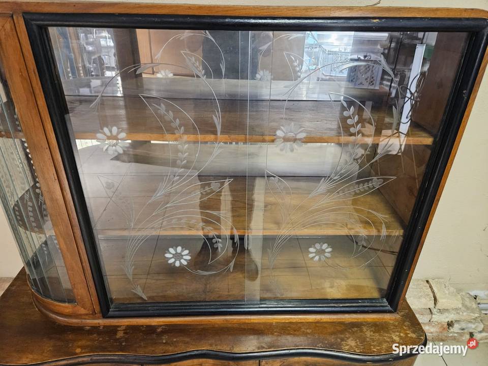 Piękny kredens stara komoda witryna z nadstawką Pszczyna