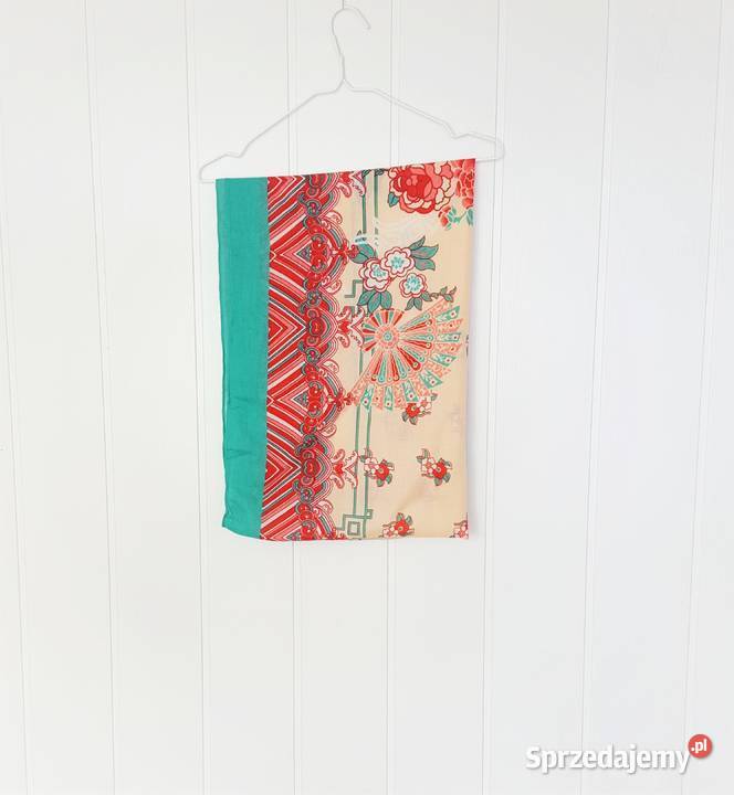 Nowy lekki szal tkany z wełną orientalny beżowy