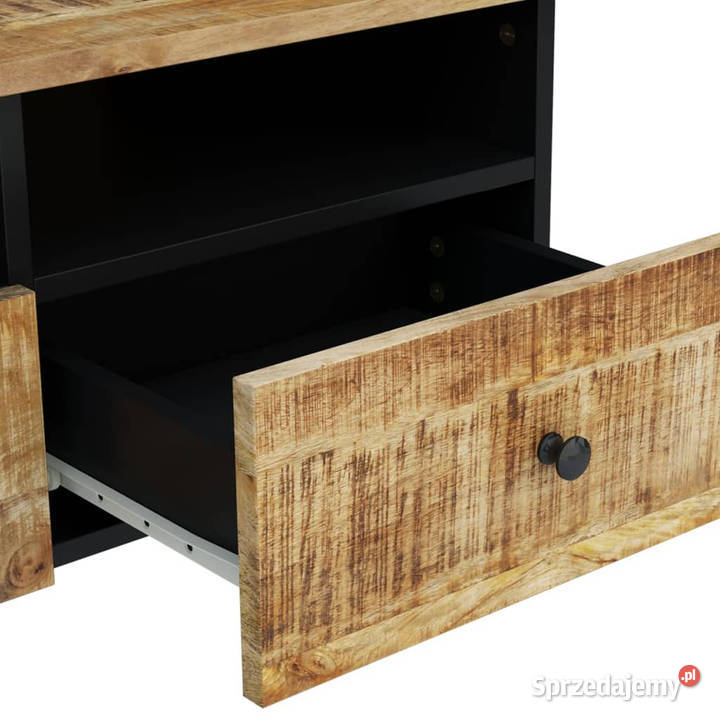 Stolik kawowy 80x54x40 mango i materiał Warszawa