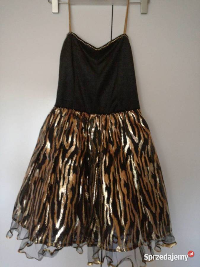 Sukienka imprezowo koktajlowa czarno złota Lublin