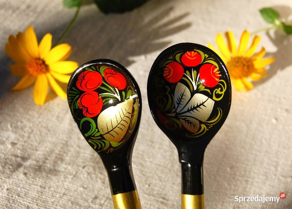 Chochłoma ręcznie malowane rosyjskie łyżki lubelskie Lublin