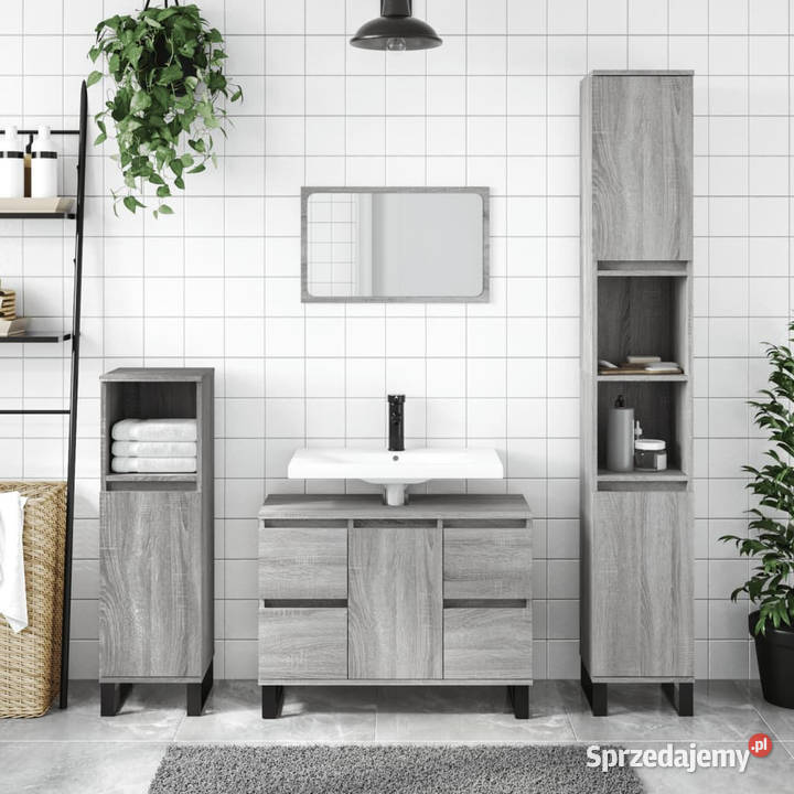 Szafka łazienkowa szary dąb sonoma 30x30x100 mazowieckie Warszawa