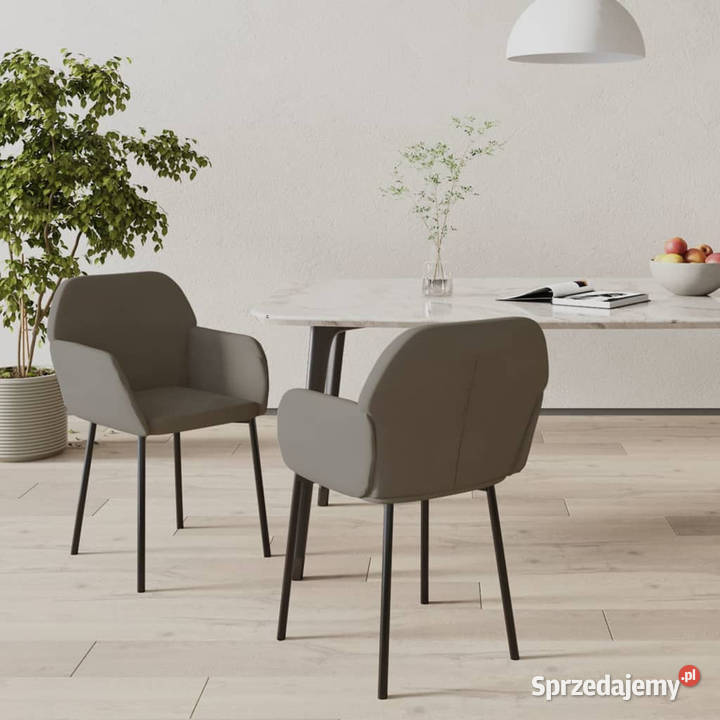 krzesła stołowe 2 ciemnoszare aksamitne WM344702 Warszawa
