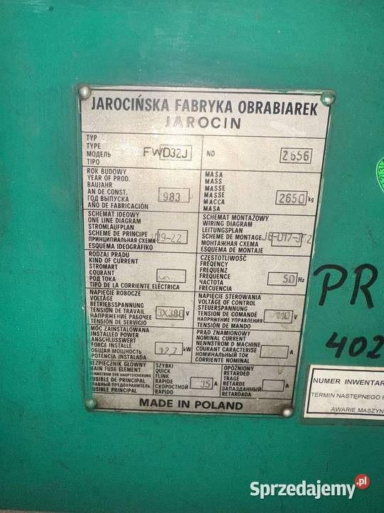 Frezarko JAFO Jarocin FWD 32 J Czechowice-Dziedzice