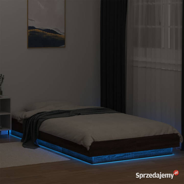 Rama łóżka z LED brązowy dąb 100x200 WM3281118 212cm Warszawa