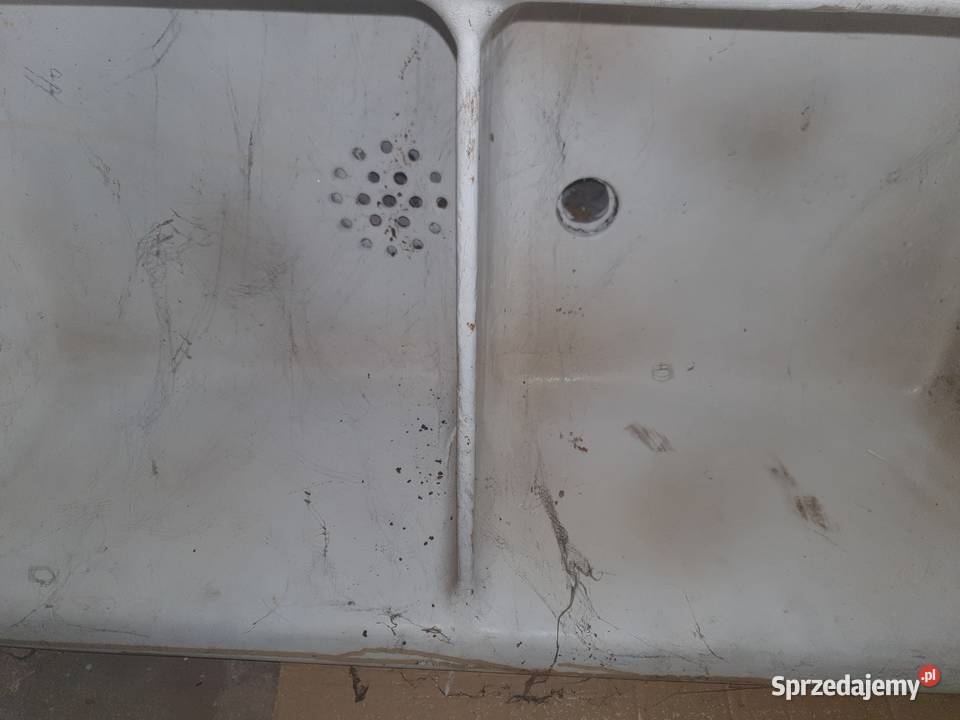 Zlew żeliwny ciężki mocny stary Warszawa