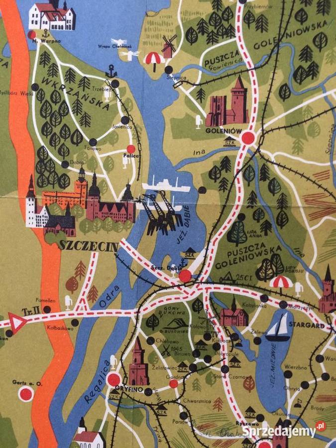 404 Mapa Turystyczna Województwa Szczecińskiego Szczecin