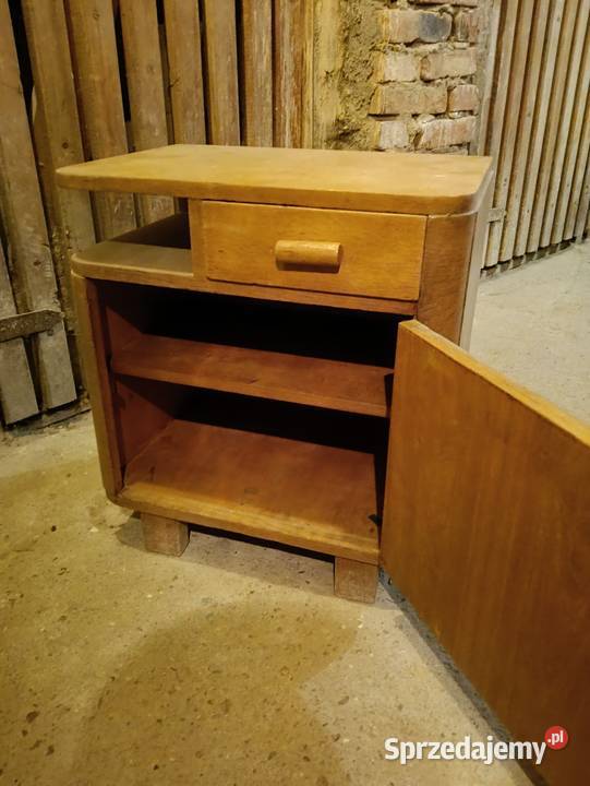 Drewniana szafka nocna nakastlik PRL lata 60 Kraków