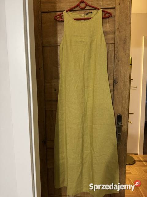 Sukienka damska 34 Massimo Dutti limonkowa z lnu Częstochowa sprzedam