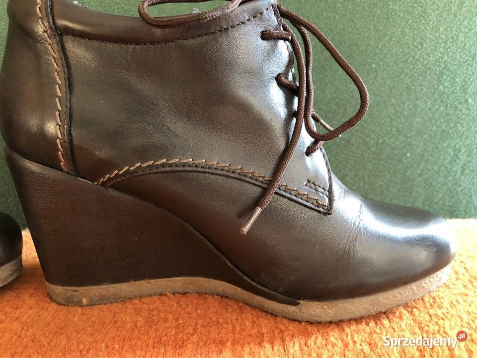 Brązowe botki na wysokim obcasie Lasocki wielkopolskie Kłodawa