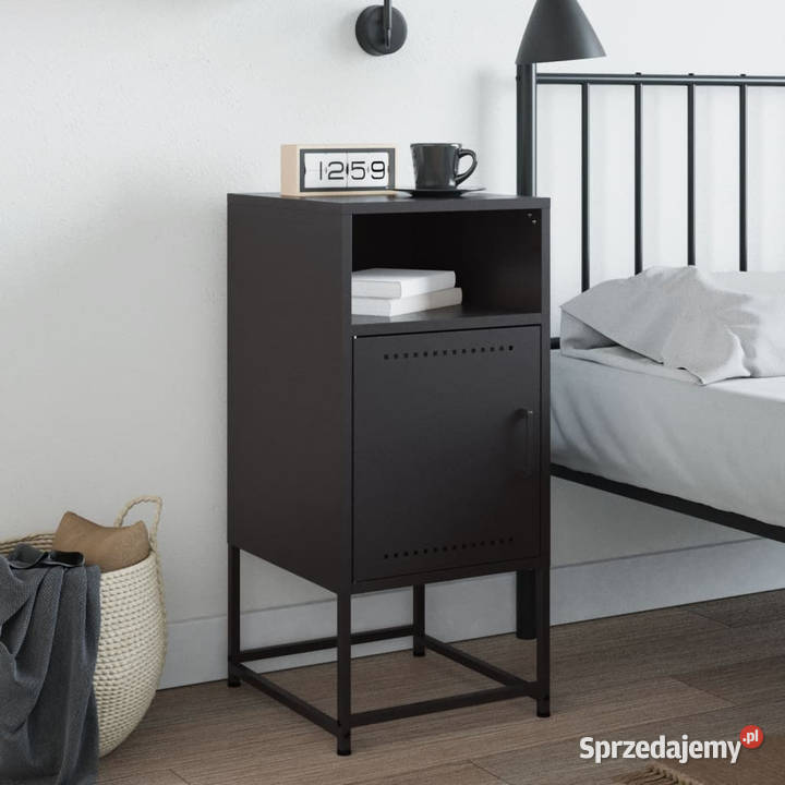 Szafka nocna czarna 36x39x78 stal WM846566 Warszawa