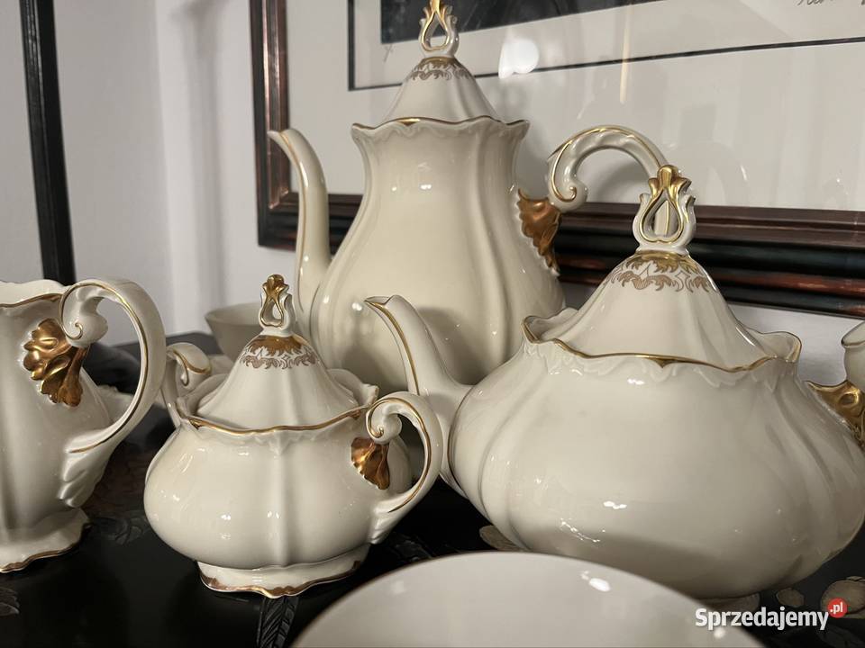 Sorau Carstens serwis Kawa Herbata ecru Porcelana i szkło zachodniopomorskie Drawsko Pomorskie