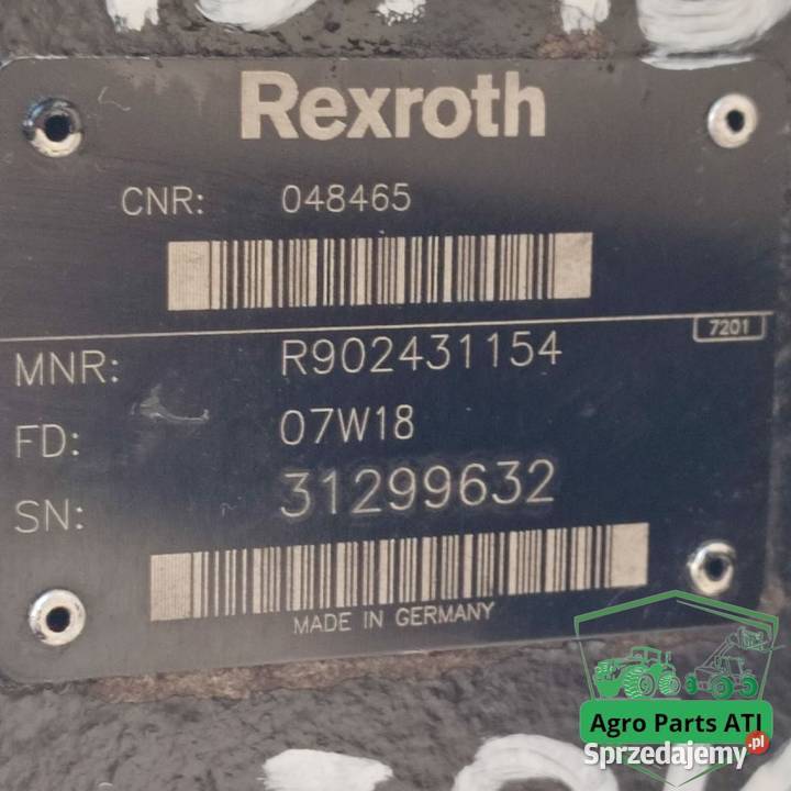 Pompa hydrauliczna A10VO45 R902431154 Rexroth Części maszyn i innych pojazdów