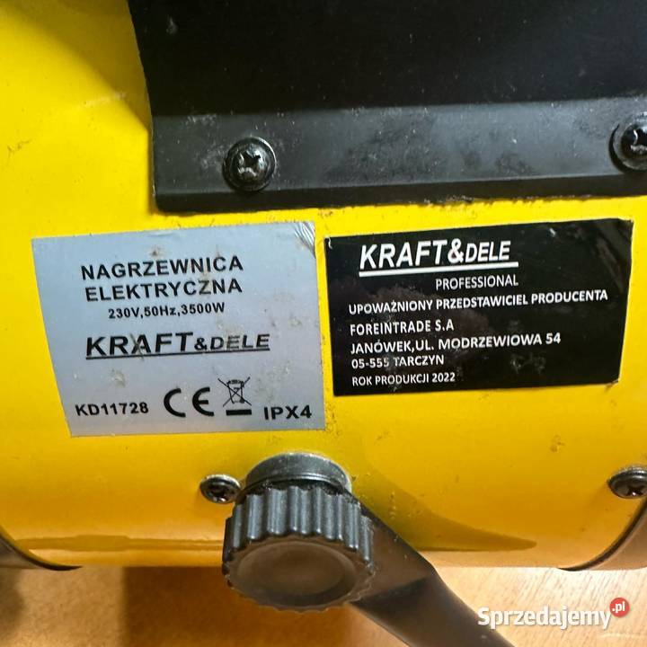Nagrzewnica elektryczna Kraft Dele 3500W warmińsko-mazurskie Elbląg