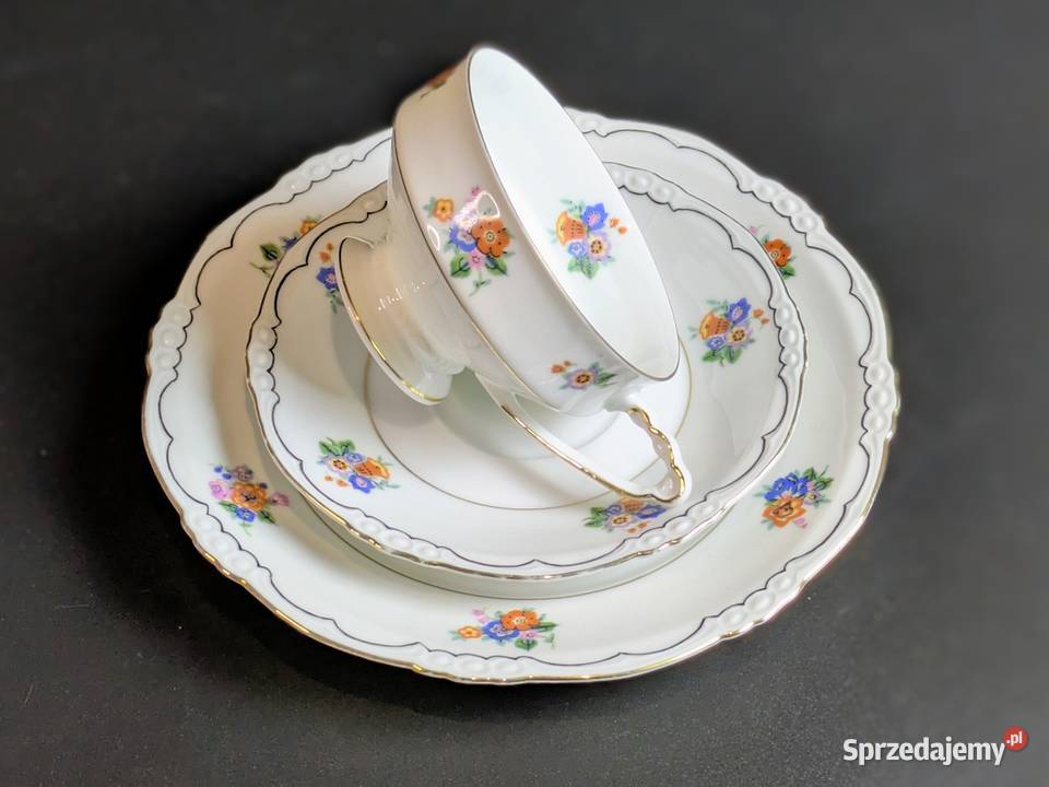 Trio Art Deco Carstens Sorau Żary Porcelana i szkło dolnośląskie Legnica