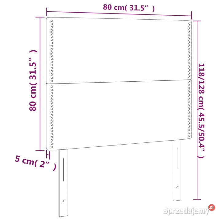 Zagłówek do łóżka z LED ciemnoszary 80x5x118128 Ramy i stelaże