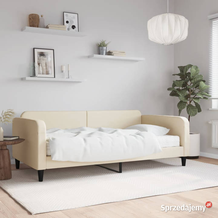 Sofa z materacem do spania kremowa tkanina Warszawa sprzedam