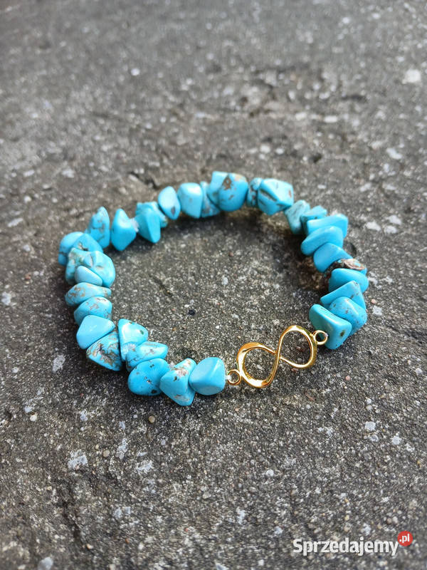 Bransoletka damska z Howlitu bruzdy z symbolem świętokrzyskie Kielce