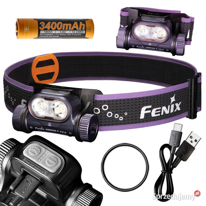 Latarka czołowa Fenix HM65RT V20 ciemnofioletowa mazowieckie Warszawa