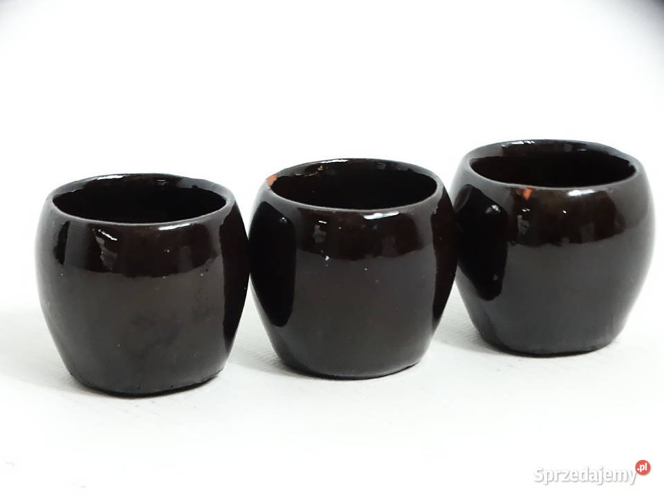 Vintage ceramiczny zestaw dzbanek 12 3 czarki Biłgoraj