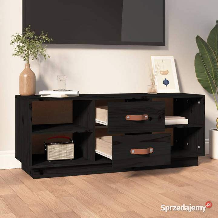 Szafka pod TV czarna 100x34x40 lite drewno Warszawa sprzedam