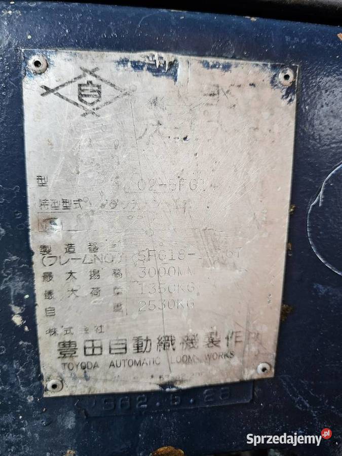 Widlak toyota 5fg18 gaz Łącko