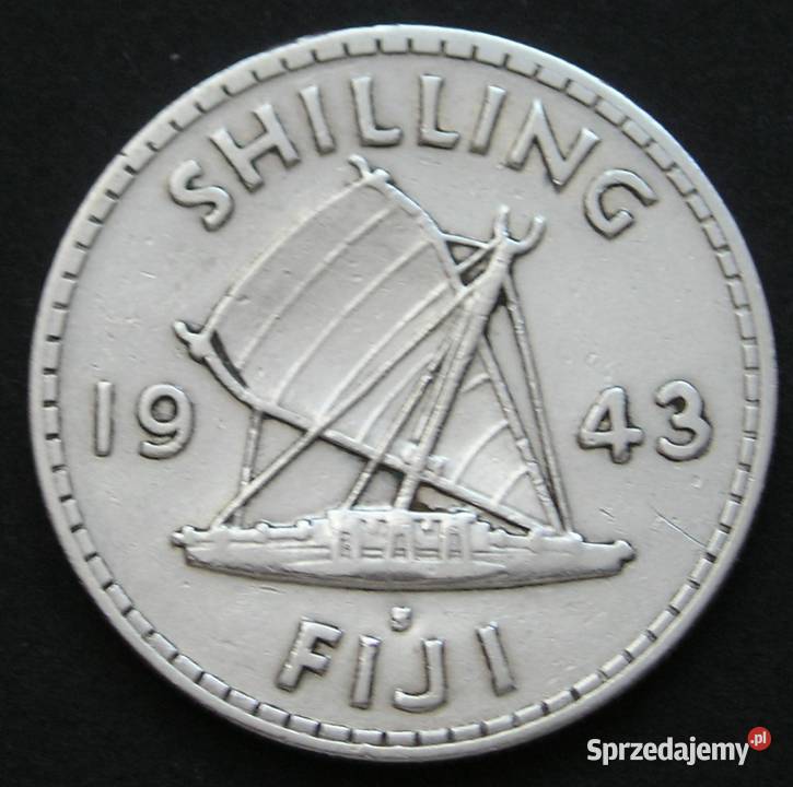 FIDŻI FIJI 1 SHILLING 1943 JERZY VI SREBRO