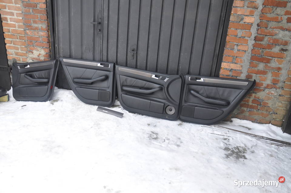 Boczki Komplet Skóra Czarna Audi A6 C5 Dekor