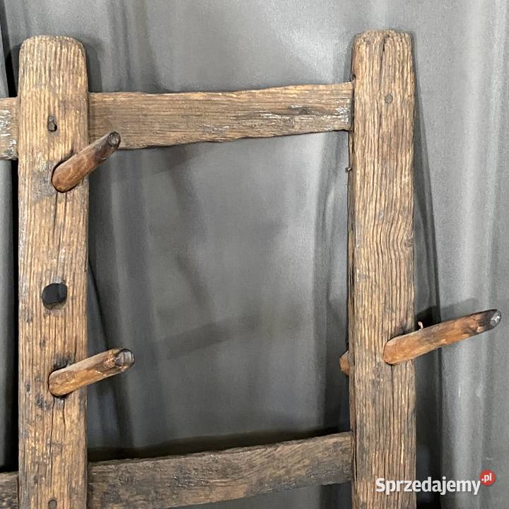 Stary drewniany wieszak gospodarczy rustykalny Budno