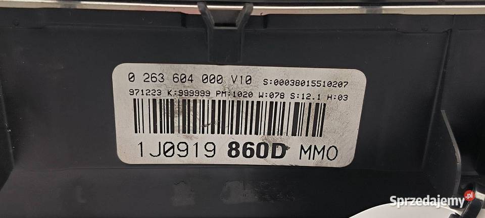 LICZNIK ZEGAR VOLKSWAGEN GOLF IV 1J09198600 Pozostałe Lipno