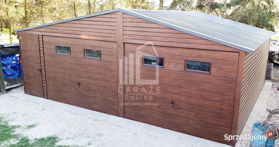 GARAŻ BLASZANY 7m x 6m dwuspad 2x Brama drzwi 4x Lublin