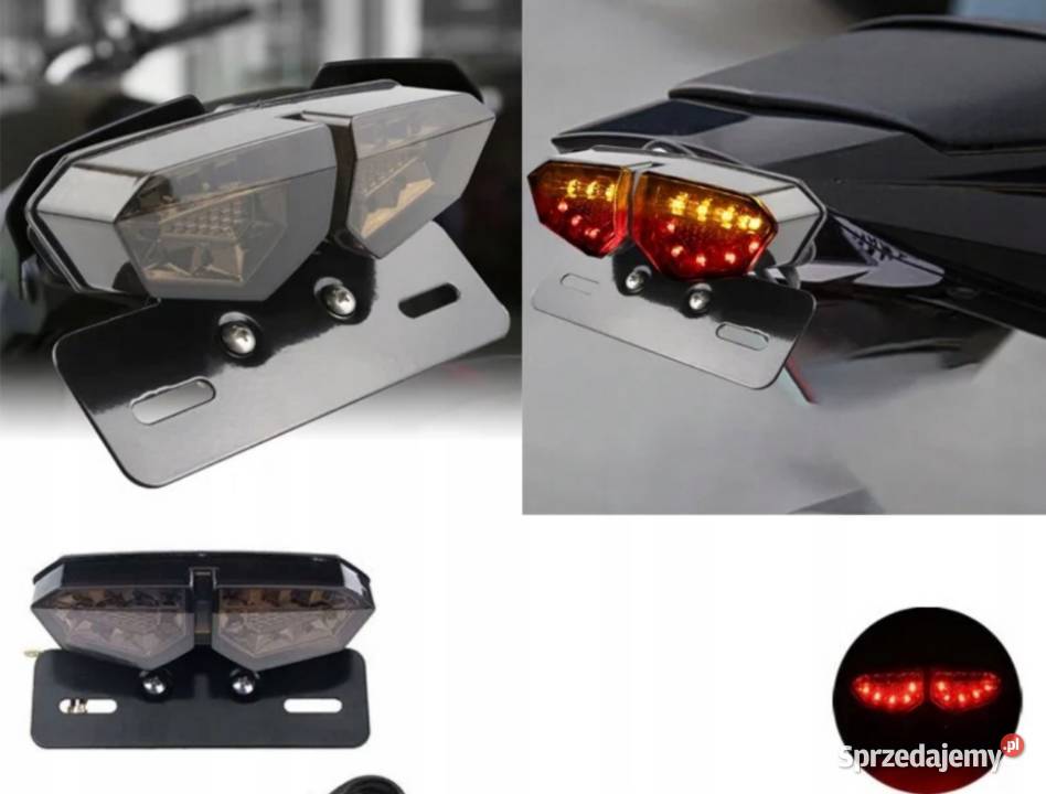 LAMPA MOTOCYKLOWA TYLNA Z KIERUNKOWSKAZAMI Sosnowiec