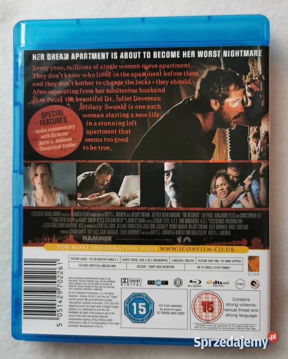 The Resident Rezydent Bluray En 2011 Hilary 1 płyta Wytrzyszczki