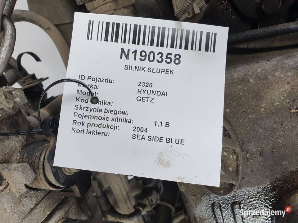 SILNIK SŁUPEK HYUNDAI GETZ KOMPLETNY Pozostałe Lipno