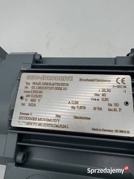 SEW Eurodrive WA20 DR63L4THISU4 Gear Motor
