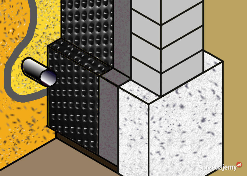 Folia kubełkowa 8mm do fundamentów 1x20m Materiały budowlane