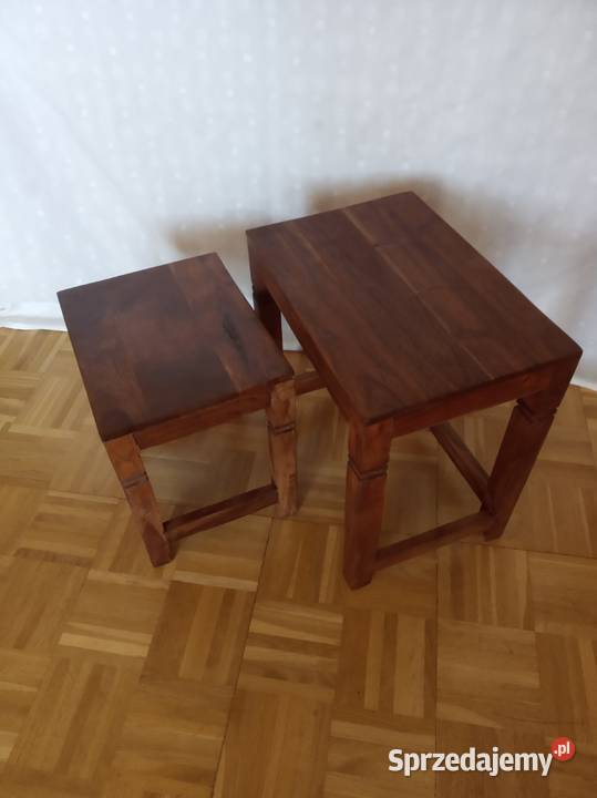 komplet stolików kawowych z drewna egzotycznego Stoliki kawowe i ławy Łęczyca