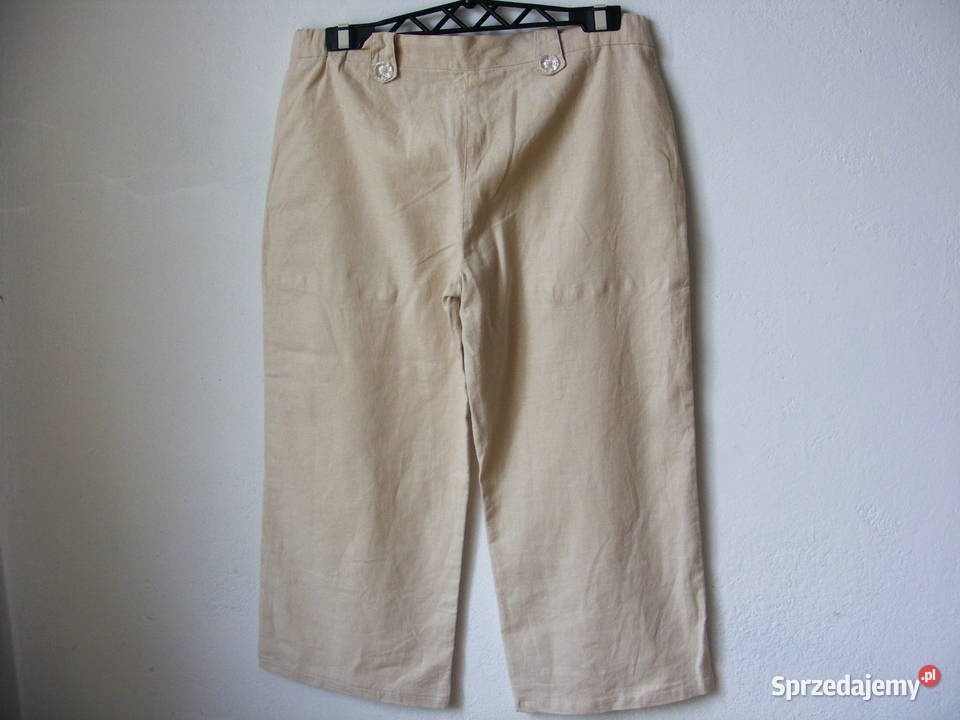 Spodnie beżowe rybaczki R 40 brązowy/beżowy Oborniki Śląskie
