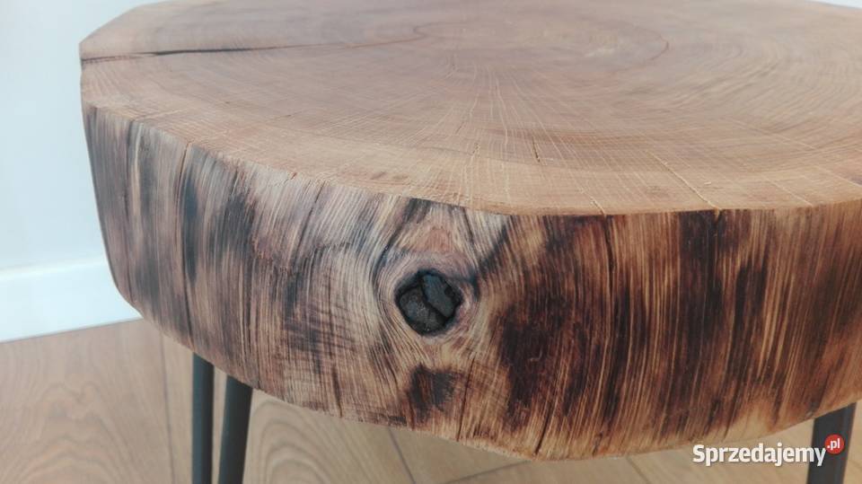 Stolik kawowy dąb loft industrial hairpin legs