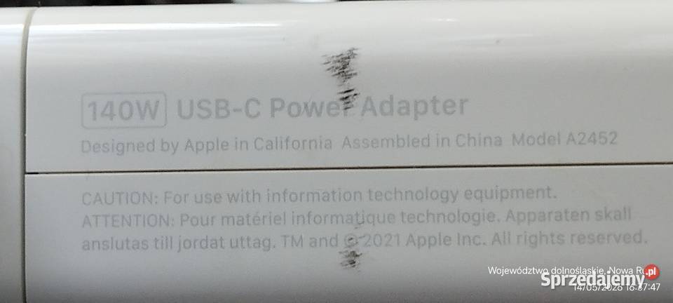 Power adapter Apple 140 W Nowa Ruda
