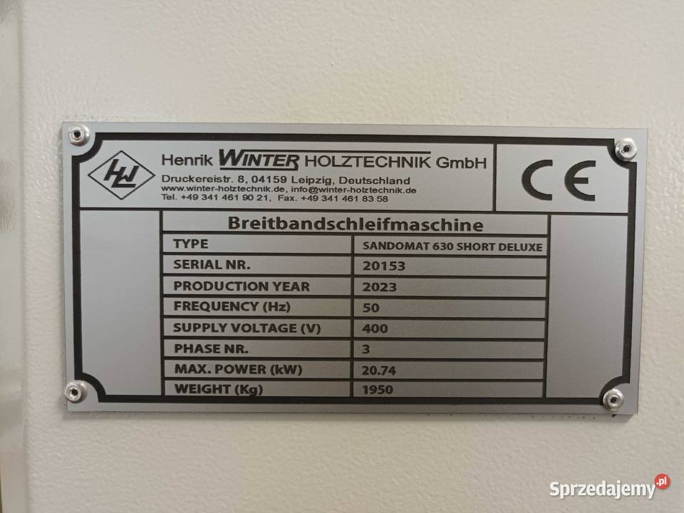 Szlifierka szerokotaśmowa DELUXE SHORT 630 dolnośląskie Jelenia Góra sprzedam
