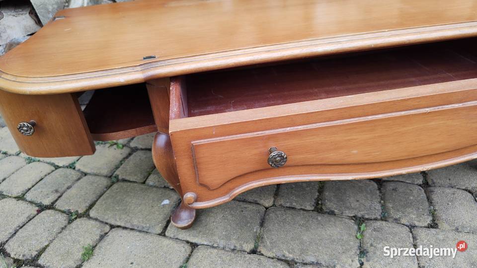 Toaletka drewniana na giętych nóżkach konsola 111cm Rzeszów