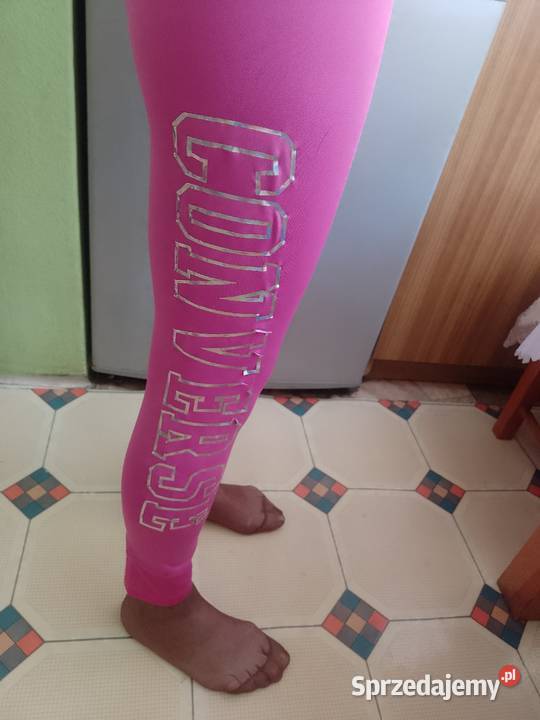 XL Converse Różowe bogato zdobione legginsy Inny wzór