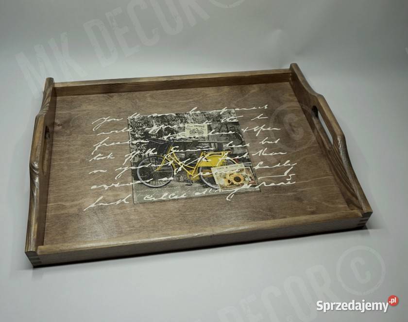 Drewniana taca prostokątna DECOUPAGE wielkopolskie Jarocin sprzedam