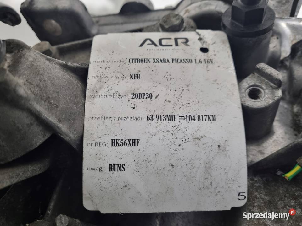 SKRZYNIA BIEGÓW Citroen Xsara Picasso 16 16V NFU osobowe Chełm sprzedam