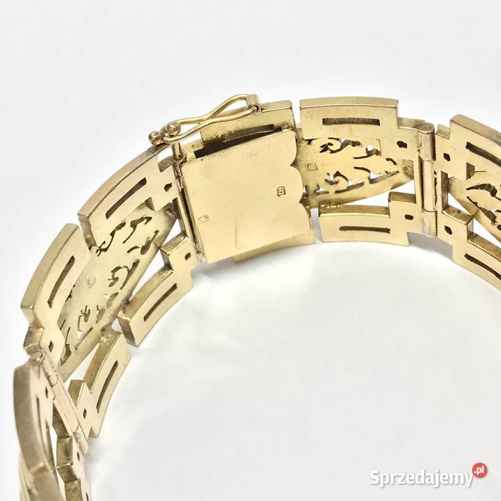 Złota BRANSOLETKA damska 14K zdobiona mazowieckie Warszawa sprzedam