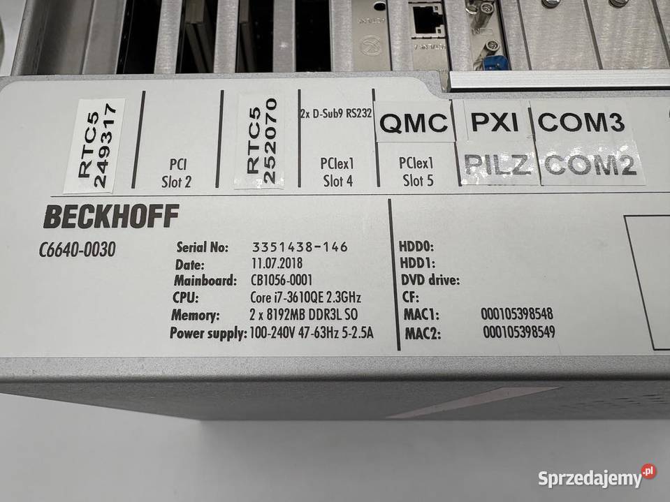 Beckhoff C66400030 Industrial PC mazowieckie Warszawa